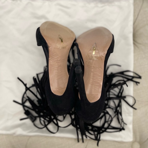 Zara Fringe Ankle Strappy Heels Size 35 - Picture 4 of 4